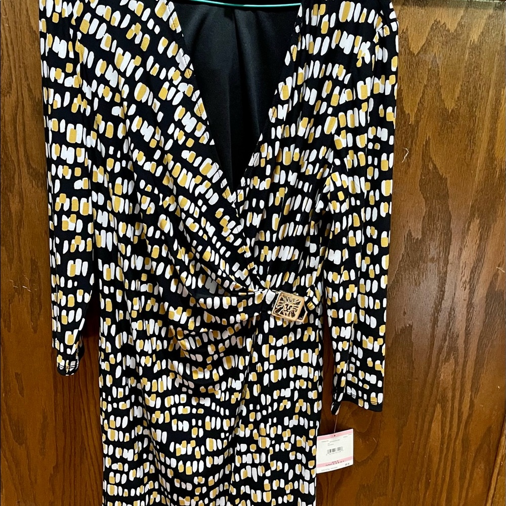 Anne Klein Black and Butterscotch Dress